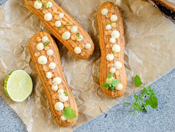 coconut lime eclairs