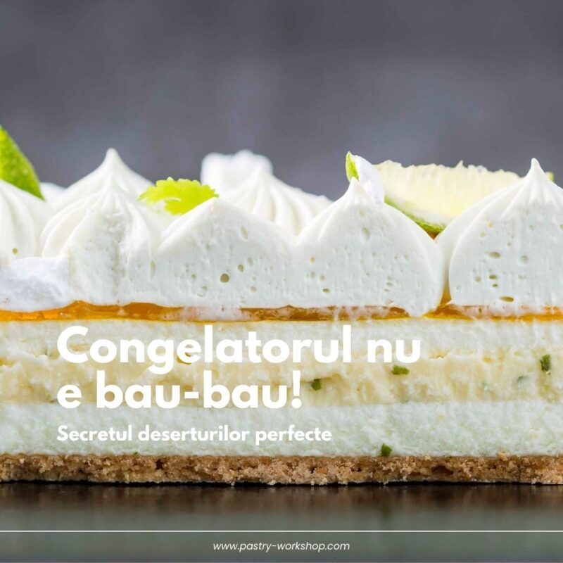 Tort cu cremă și decor lime.